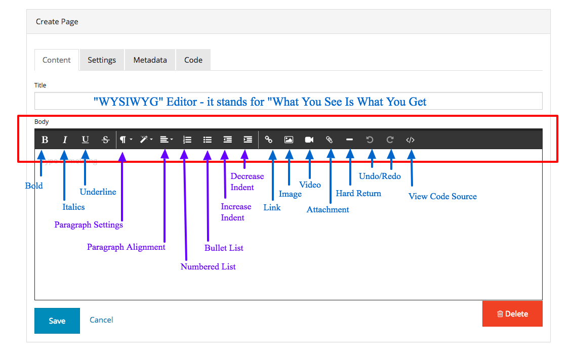 wysiwyg editor guide